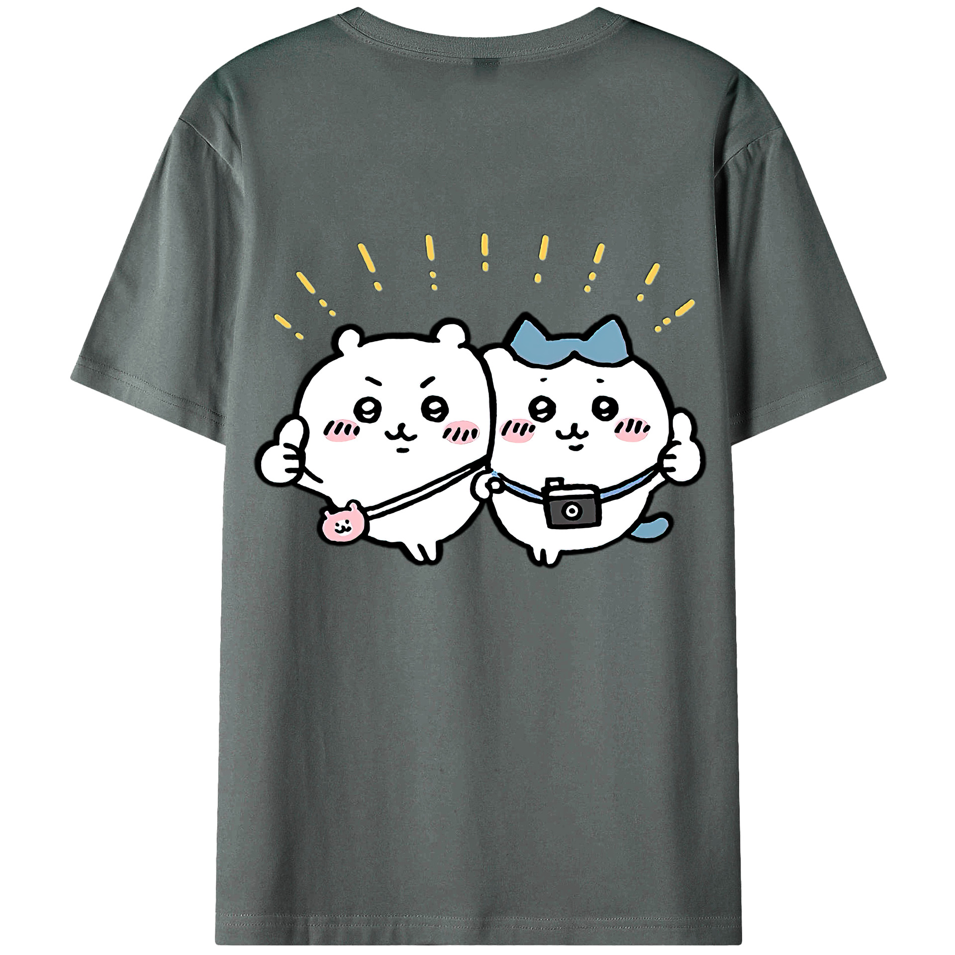 （画像用） ちいかわ ちいかわ Chii-kawa chiikawa 綿100％ メンズ半袖Tシャツ（バックプリント） 通気性